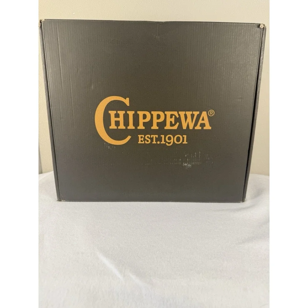 Chippewa Work Boots Mens 8D Waterproof Steel Toe Brown Leather Logger Boots NIB‎